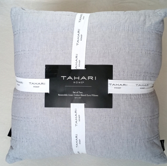 Tahari Home Other - Tahari Home Euro Pillows Shams w Pillow Inserts Chambray Blue Denim Set of 2